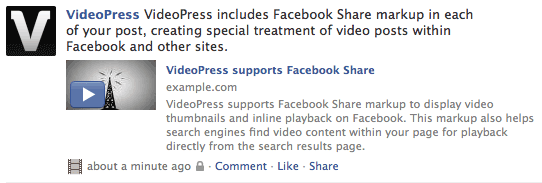 VideoPress Facebook Share